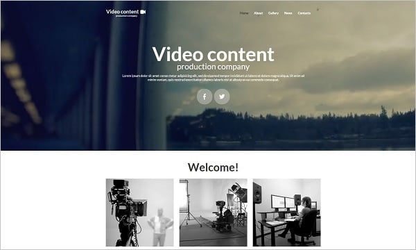 Hero Images Web Design - Web Template for Video Production Studio