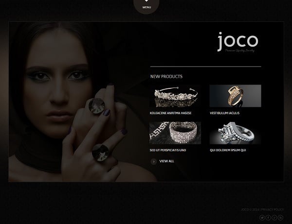 Jewelry Website Design - Black Website Template