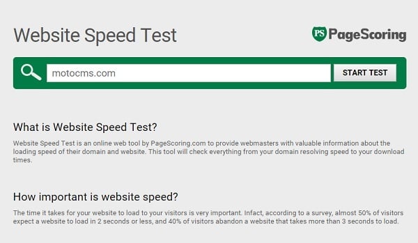 Page Speed Testing Tools - Pagescoring