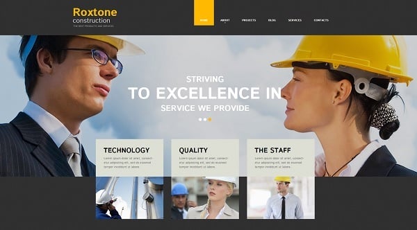 Creating a Website for Your Construction Business - Template with Header