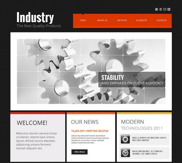 Futuristic Website Templates - Industrial Techno-Style Website Template