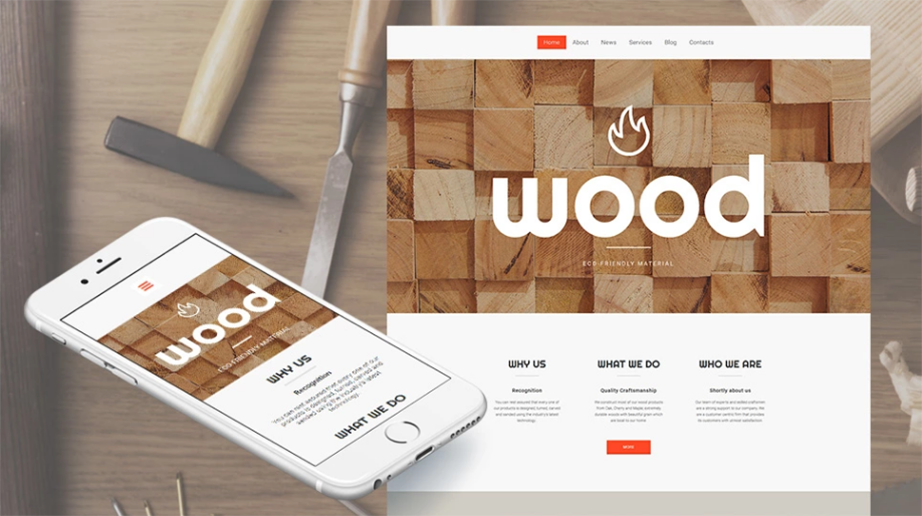  wood responsive website template