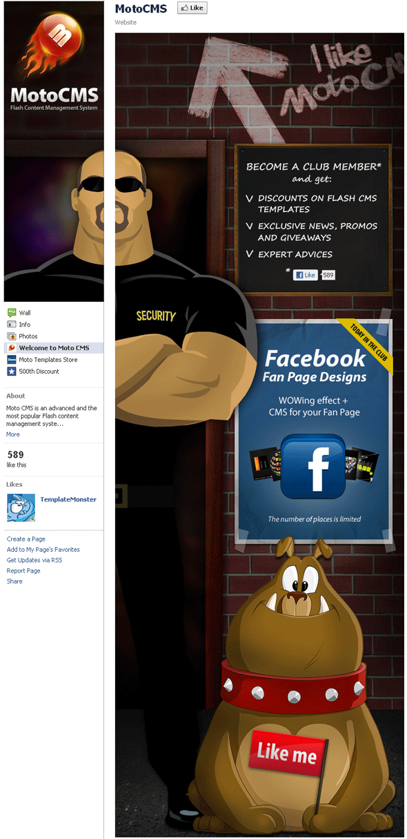 MotoCMS Facebook fan page