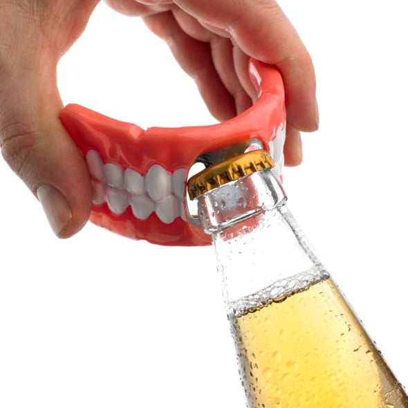 Denture bottle opener