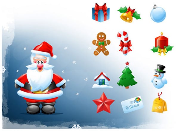 Christmas set of icons