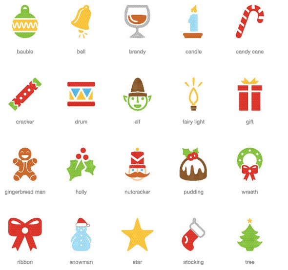 Festive icon set