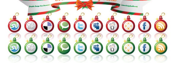 Christmas Social networking icons