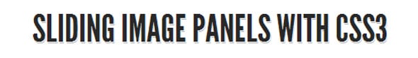 Sliding Image panel with CSS