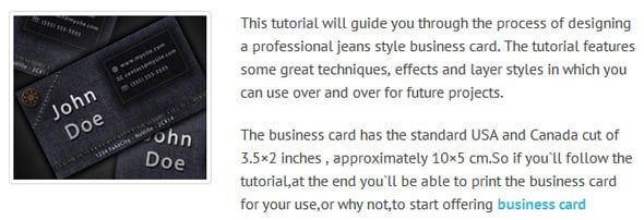 Design a cool and original jeans style Business Card in Photoshop
