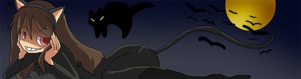 free Halloween banner template with black cats