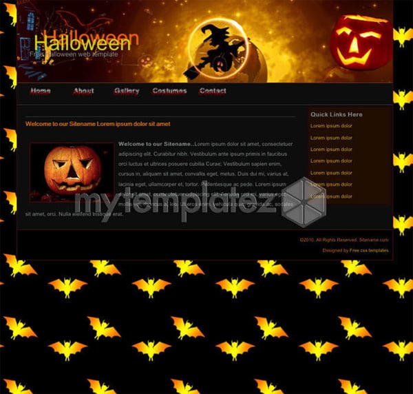 Download a free web template for Halloween