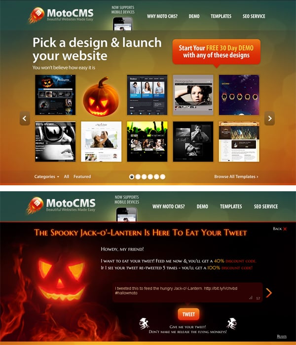 Websites and Facebook Covers Halloween Customizations