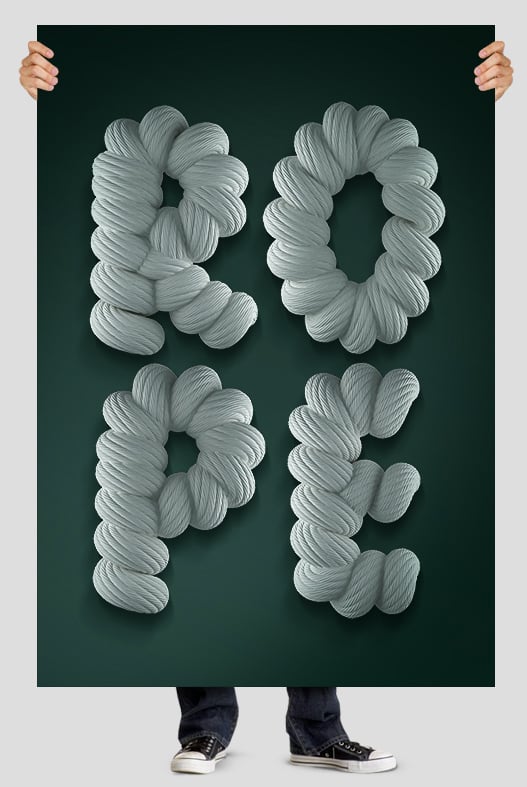 3d Rope font