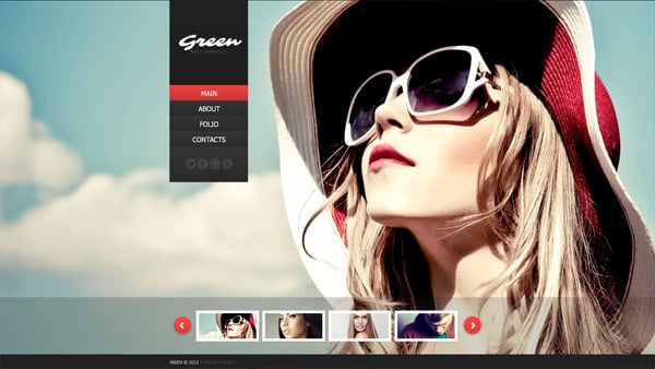 Photographer's Website Template with Background Image Gallery