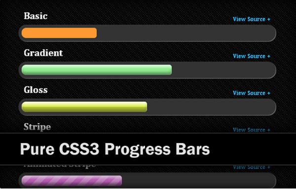 New Pure CSS3 Progress Bars