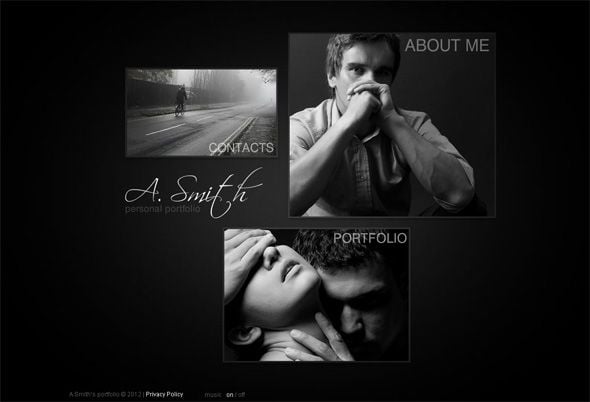 Black and white Flash photo portfolio template for photographers