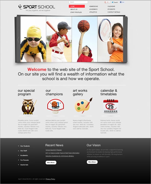 Sport School Flash Template