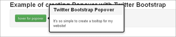 Twitter Bootstrap Popover