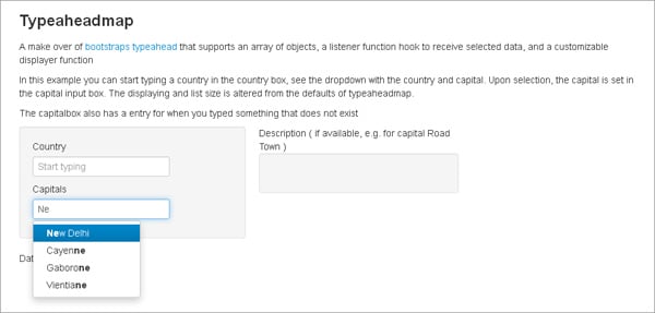 Twitter Bootstrap Typeahead Plugin