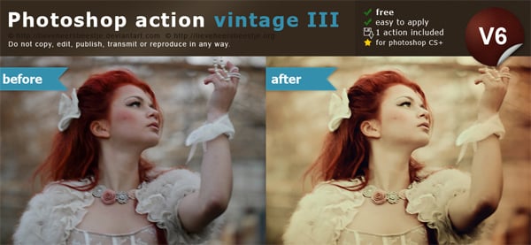 download action photoshop vintage effect