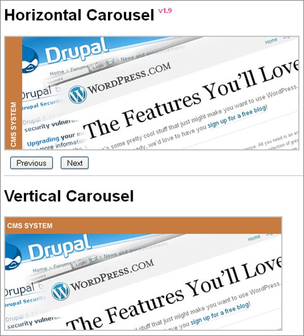 image carousel jquery