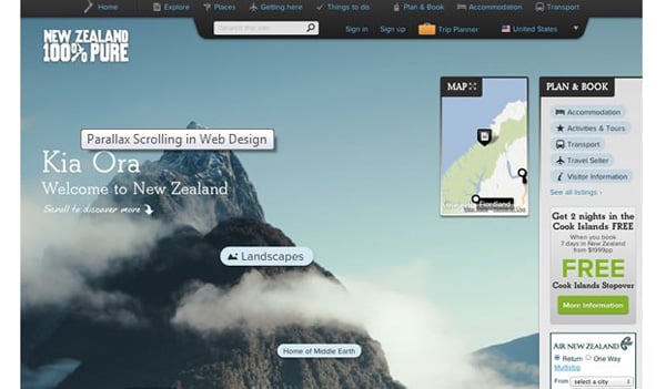 Websites with Parallax Scrolling Effect