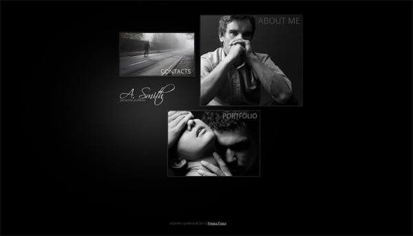 Template for Personal Website in Black and White Style