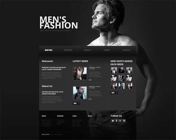 Template for Personal Website in Black and White Style