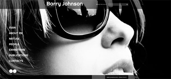 Template for Personal Website in Black and White Style