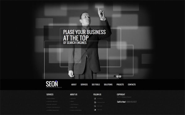 Template for Personal Website in Black and White Style