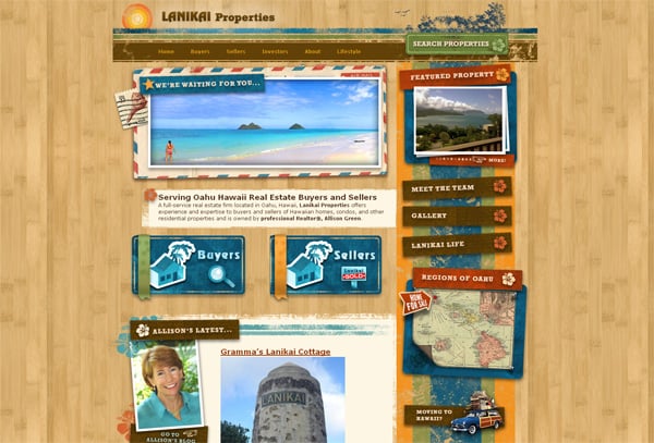 Travel website designs - Lanikai Properties