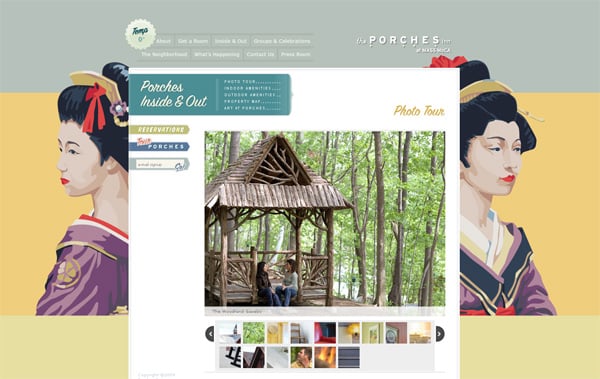 Travel website designs - Porches