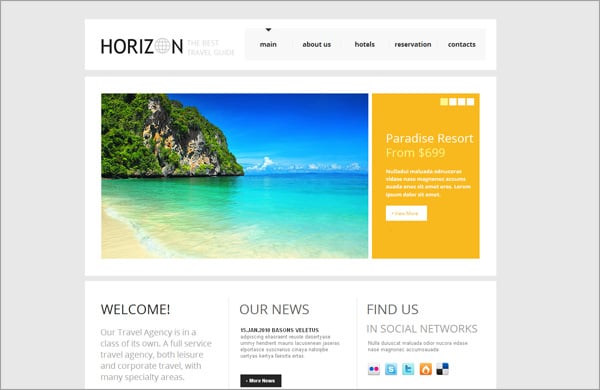 Travel website templates