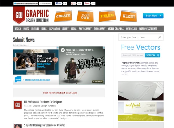 Websites and Directories to Submit Web Design Posts, Articles and News