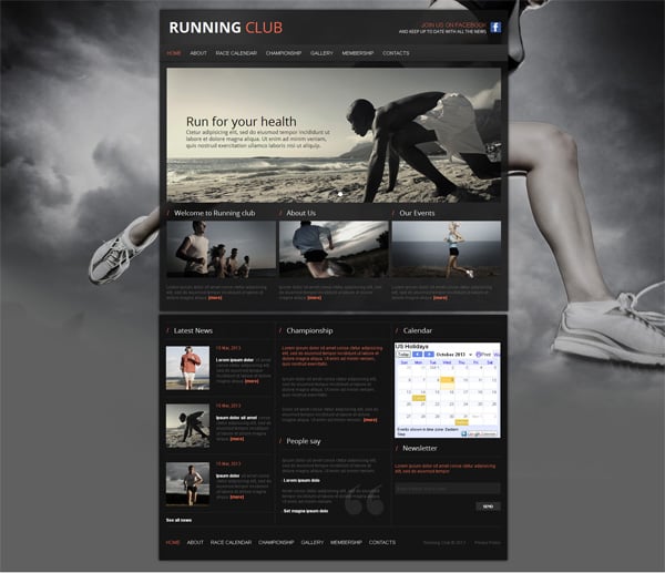 Dark Website Template for Halloween with free 30 days trial