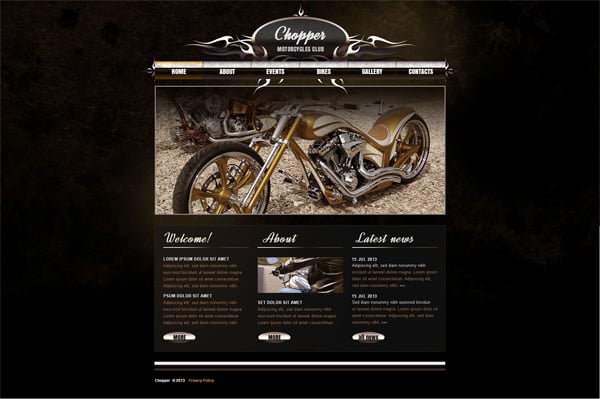 Dark Website Template for Halloween with free 30 days trial