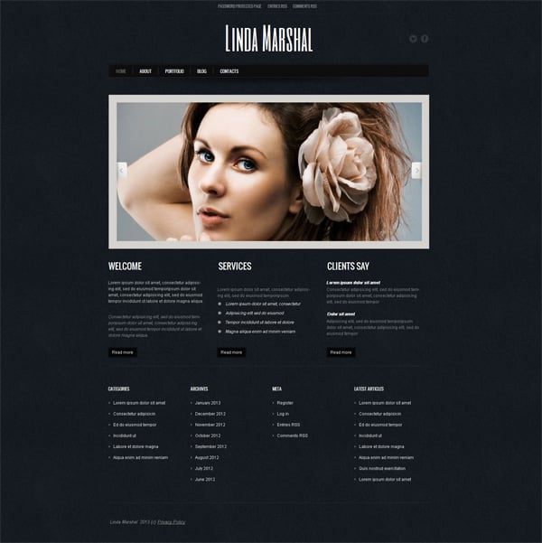 Photo Portfolio Website Template in Clean Style