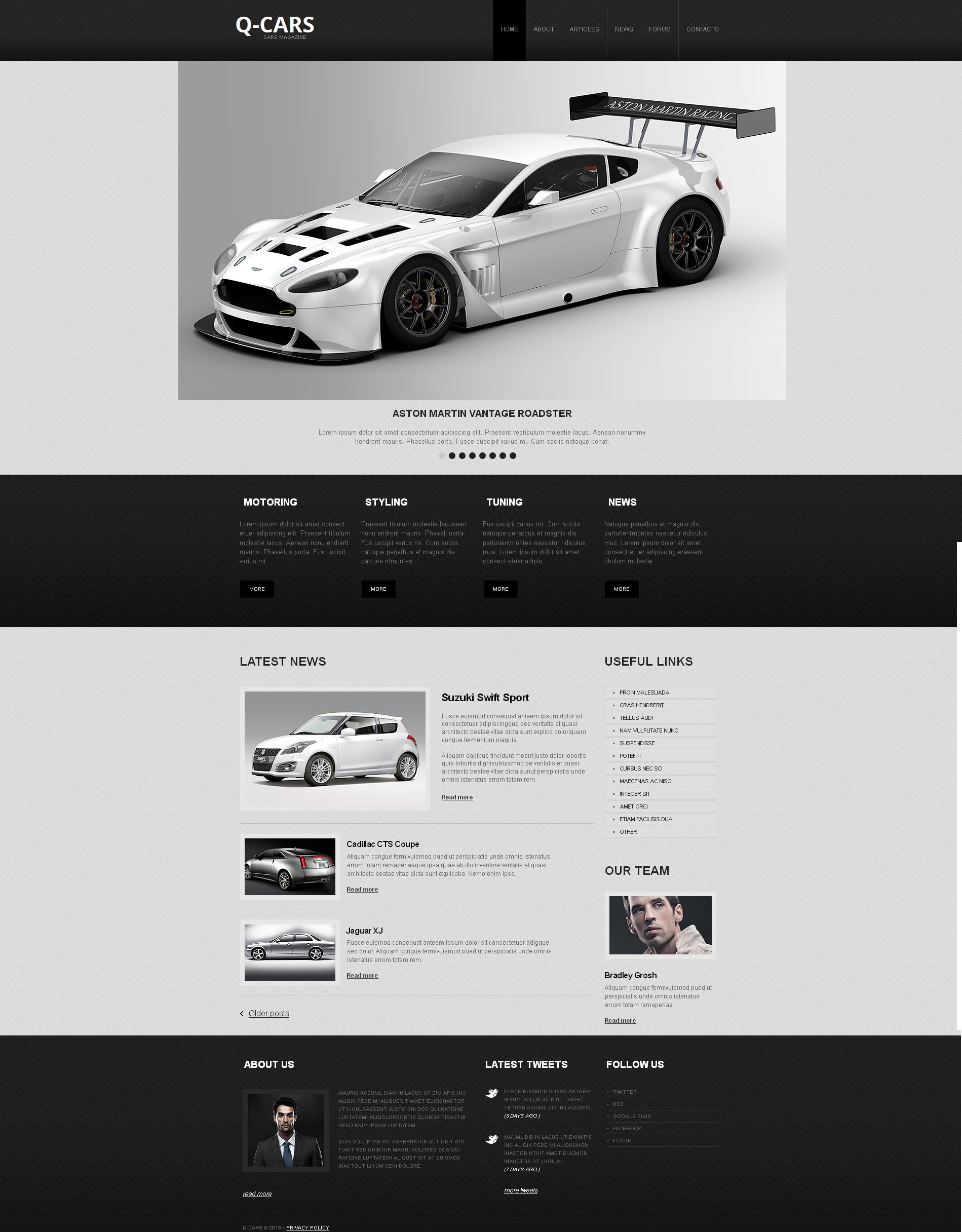 Clean Website Design in Black and White