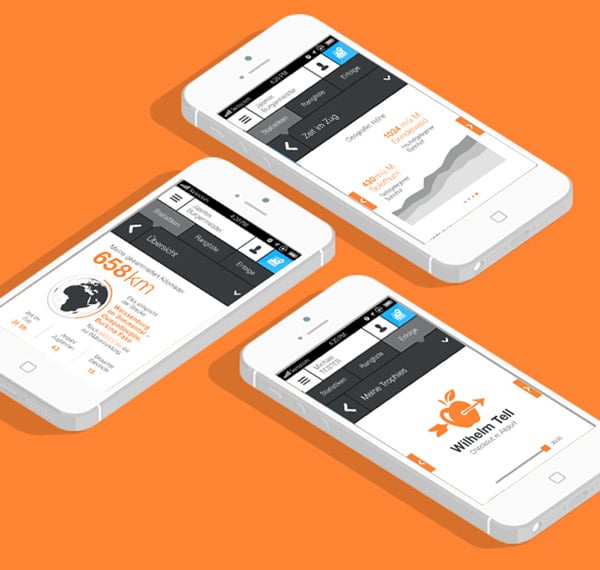 Flat Web Design Mobile Apps Featuring Graphs