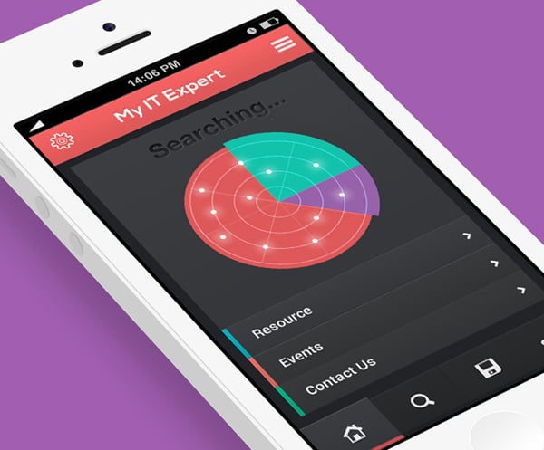 Flat Web Design Mobile Apps Featuring Graphs