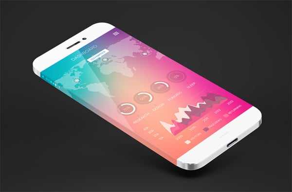 Flat Web Design Mobile Apps Featuring Graphs