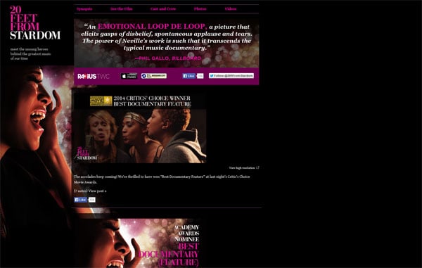 Movie Websites: 20 Feet from Stardom