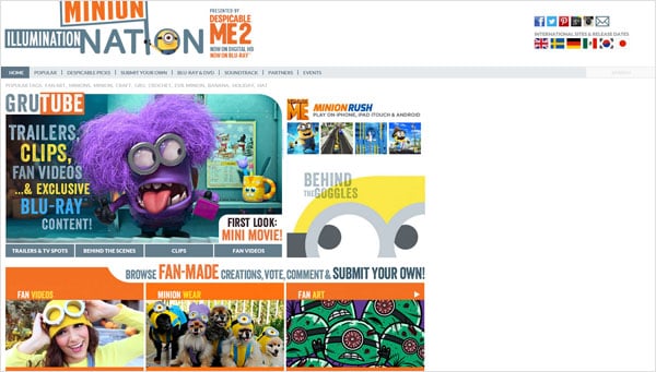 Animated Feature Movie Websites: Despicable Me 2