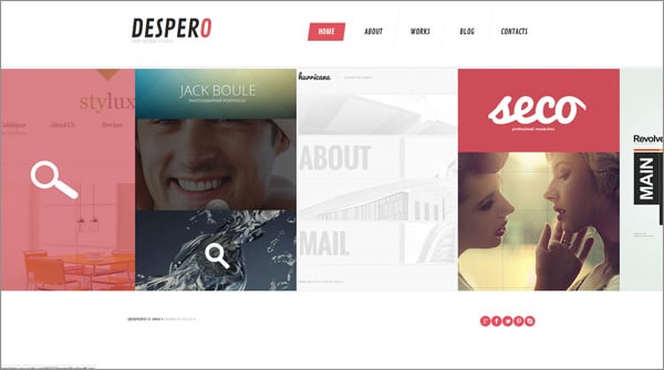 Flat Website Template for Design Portfolios - web design studio sites