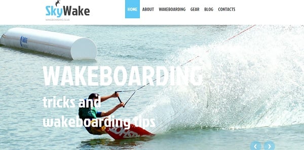 Water Template for Surfing Website