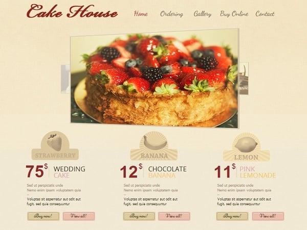 Bakery Website Template in Retro Style