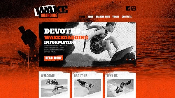 Grunge Template for Wakeboarding Site