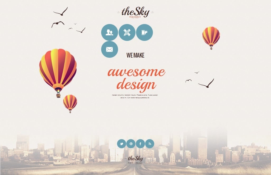 Template for Web Design Agency in Vintage Style