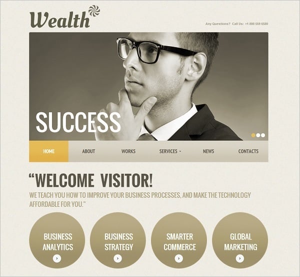 Business Monochromatic Website Template