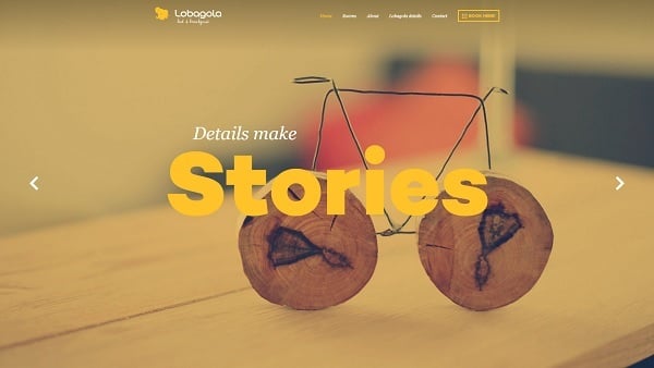 Lobagola web design in monochromatic style